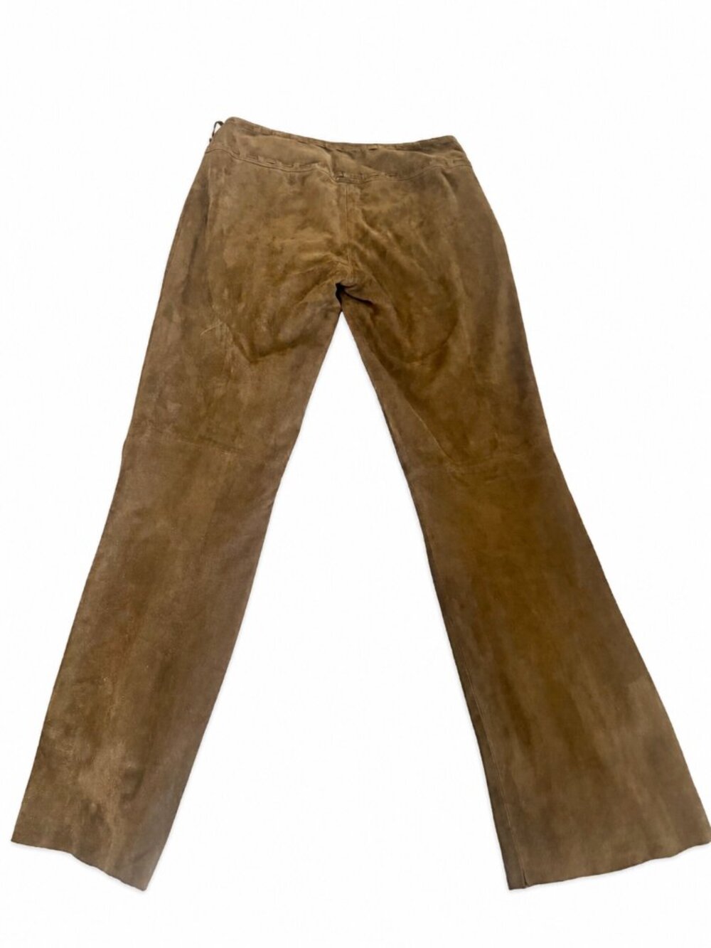 Vintage Cache Brown Goat Suede Lace Up Flare Pants Size 4 - Picture 2 of 5